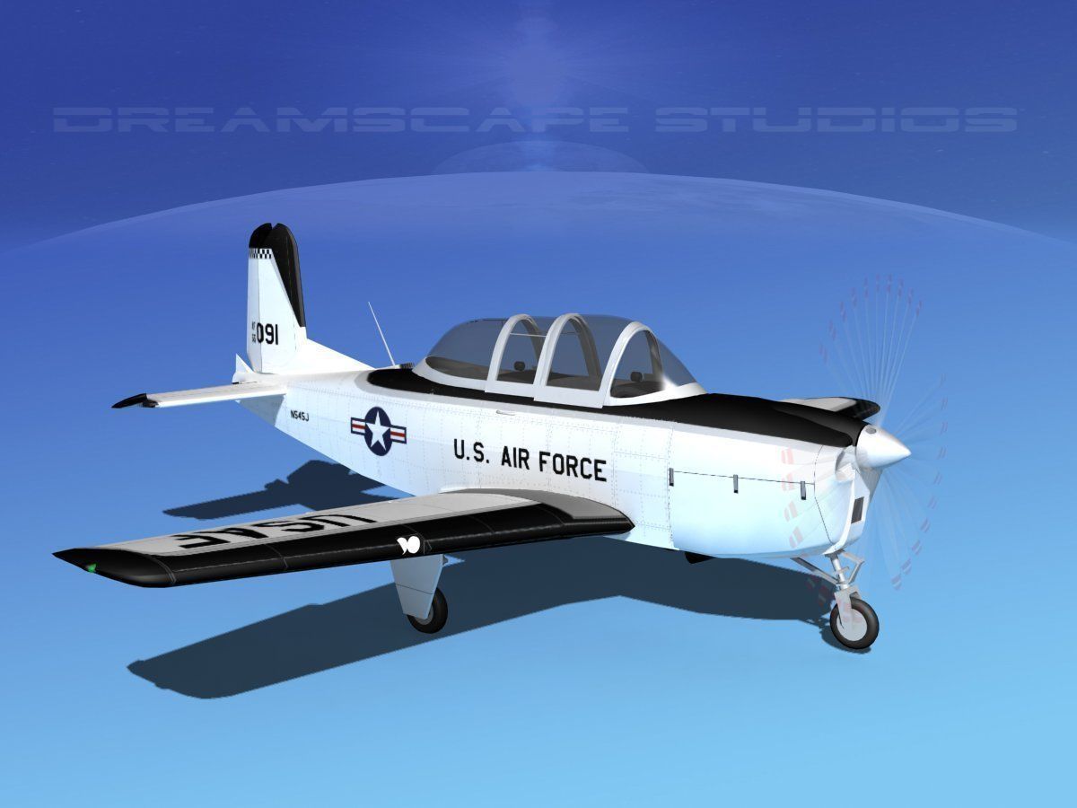 Beechcraft T-34 Mentor V07 USAF 3D model_3