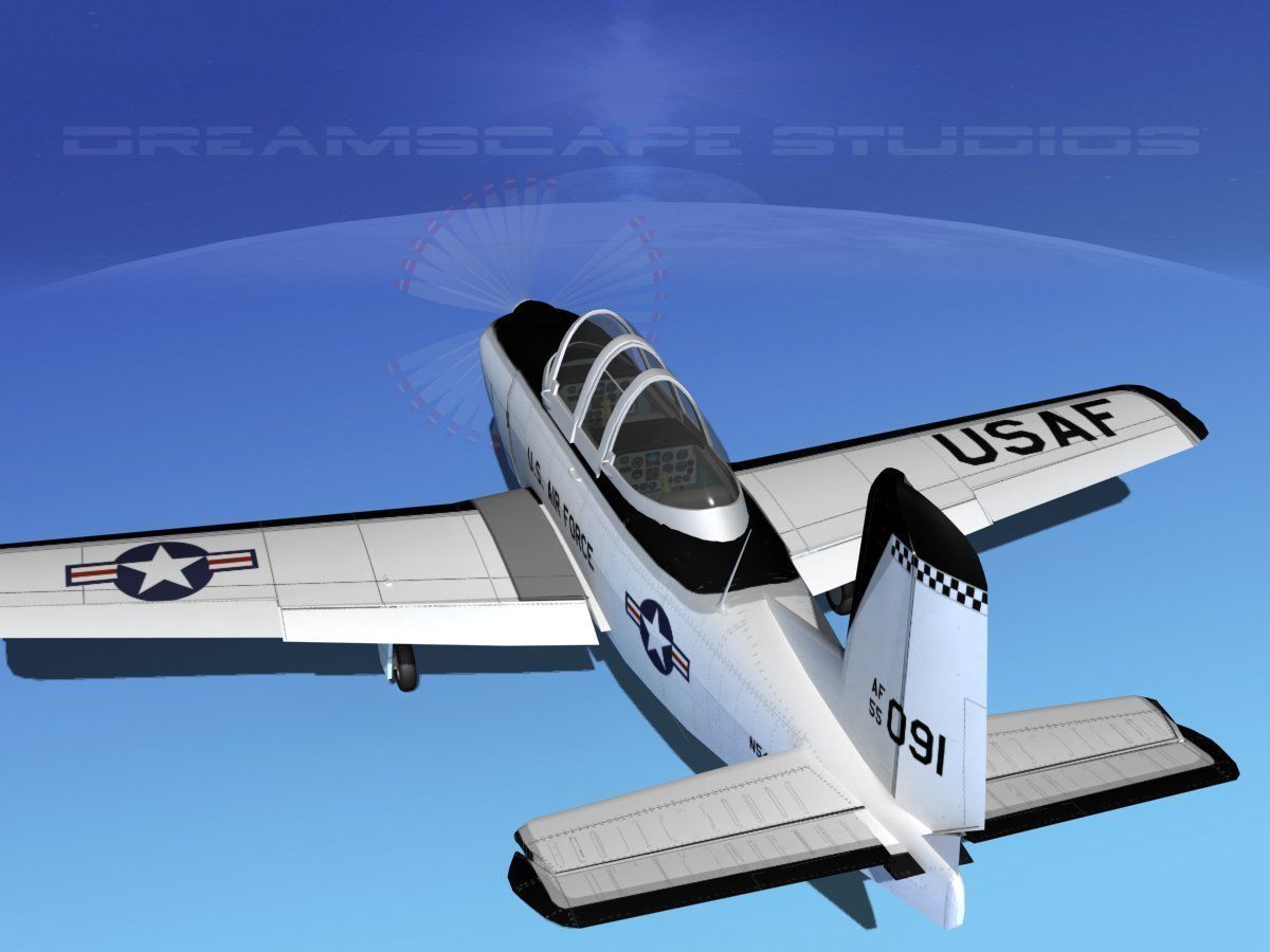 Beechcraft T-34 Mentor V07 USAF 3D model_7