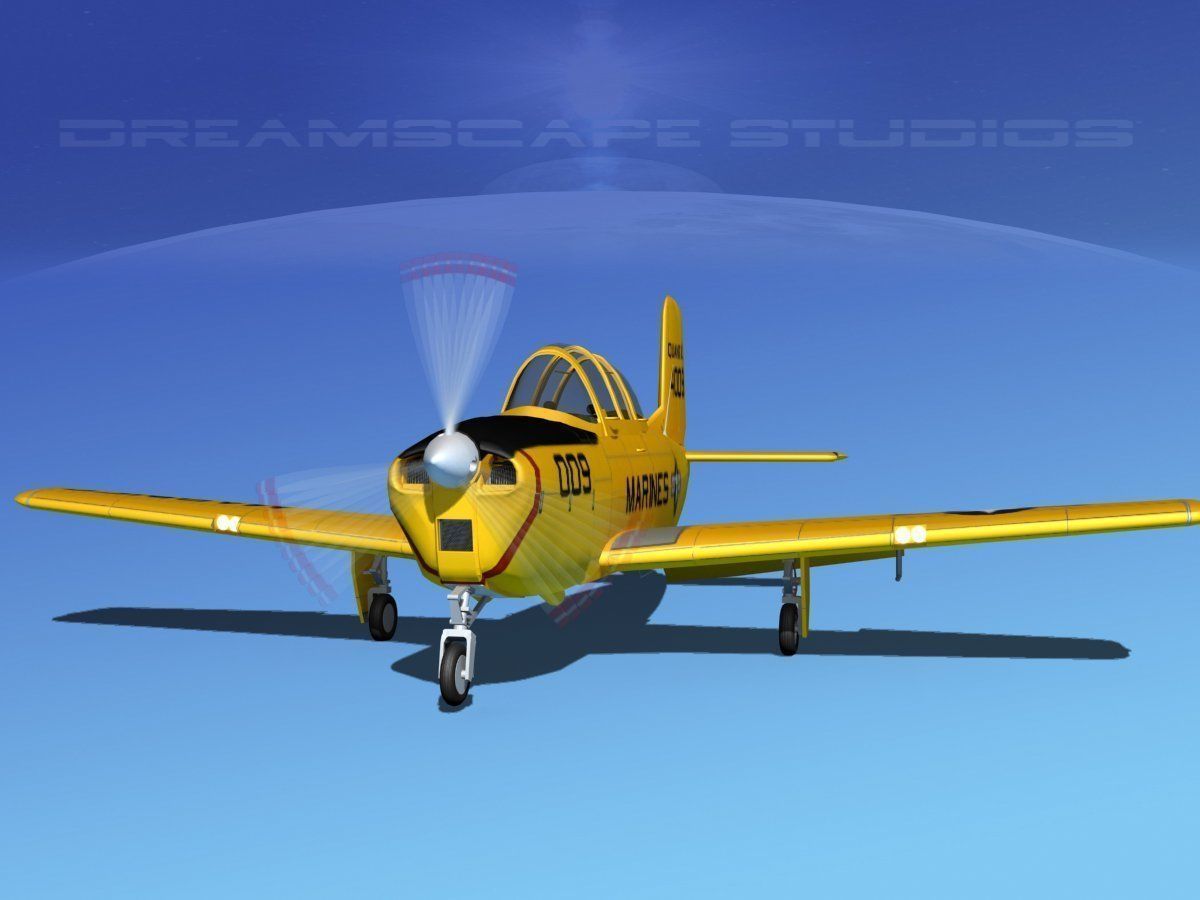 Beechcraft T-34 Mentor V19 USMC 3D model_1