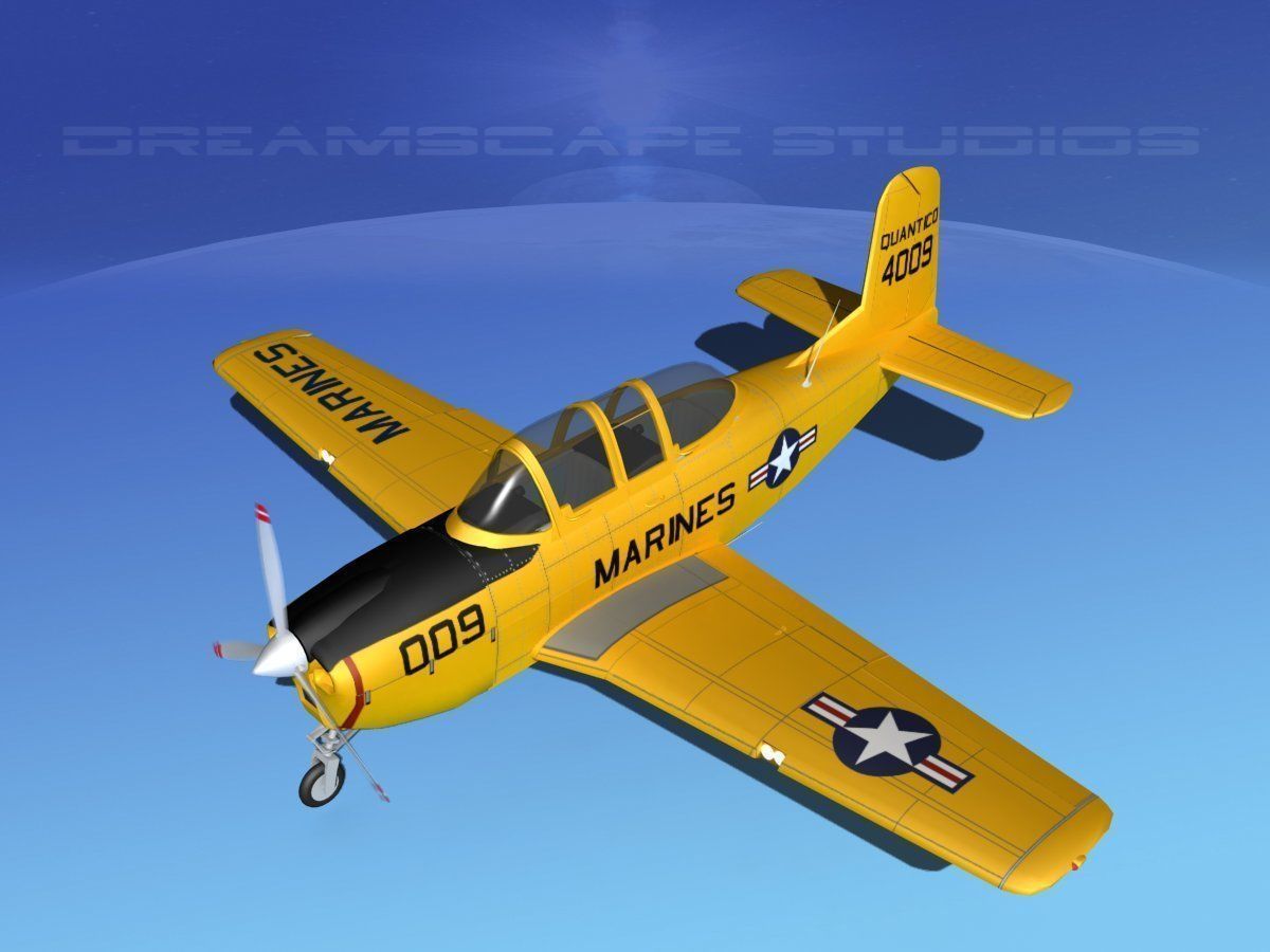 Beechcraft T-34 Mentor V19 USMC 3D model_10