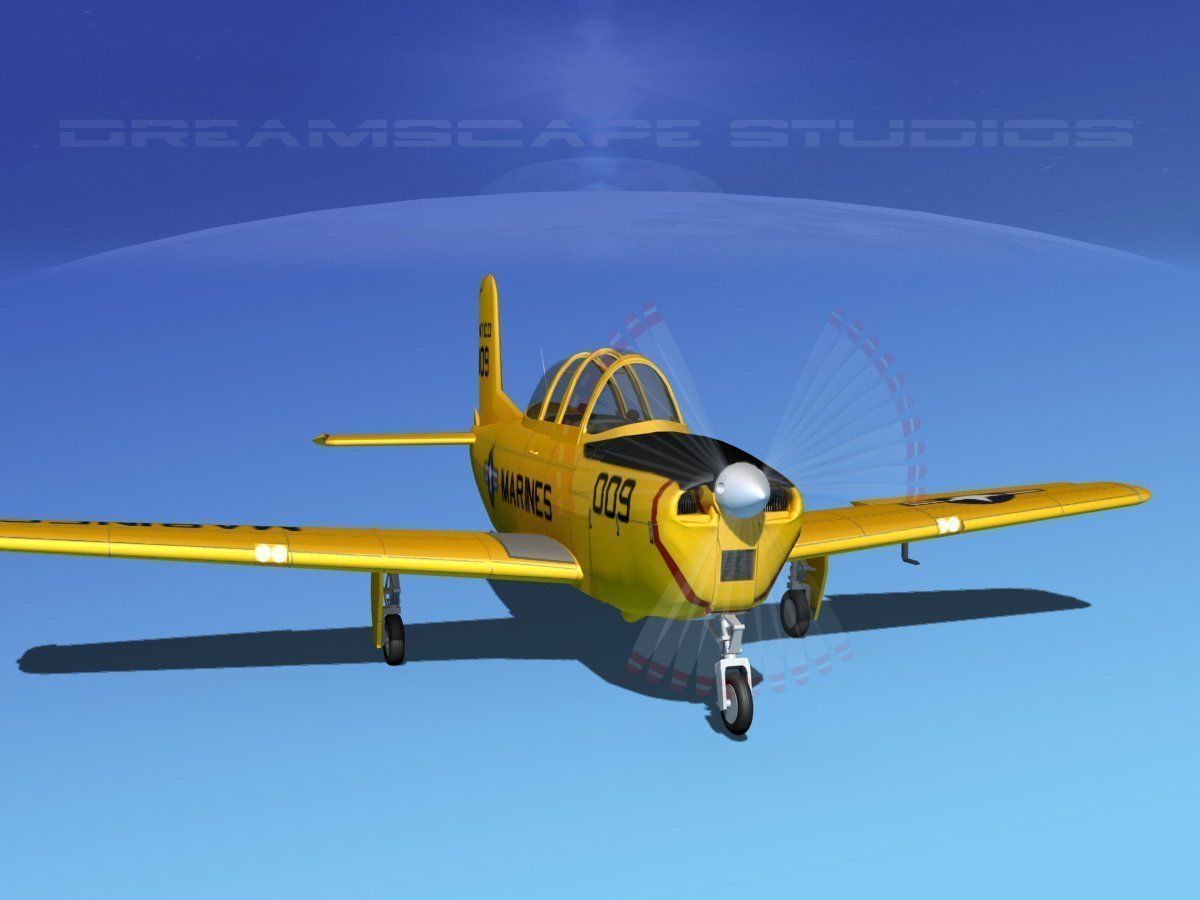 Beechcraft T-34 Mentor V19 USMC 3D model_2