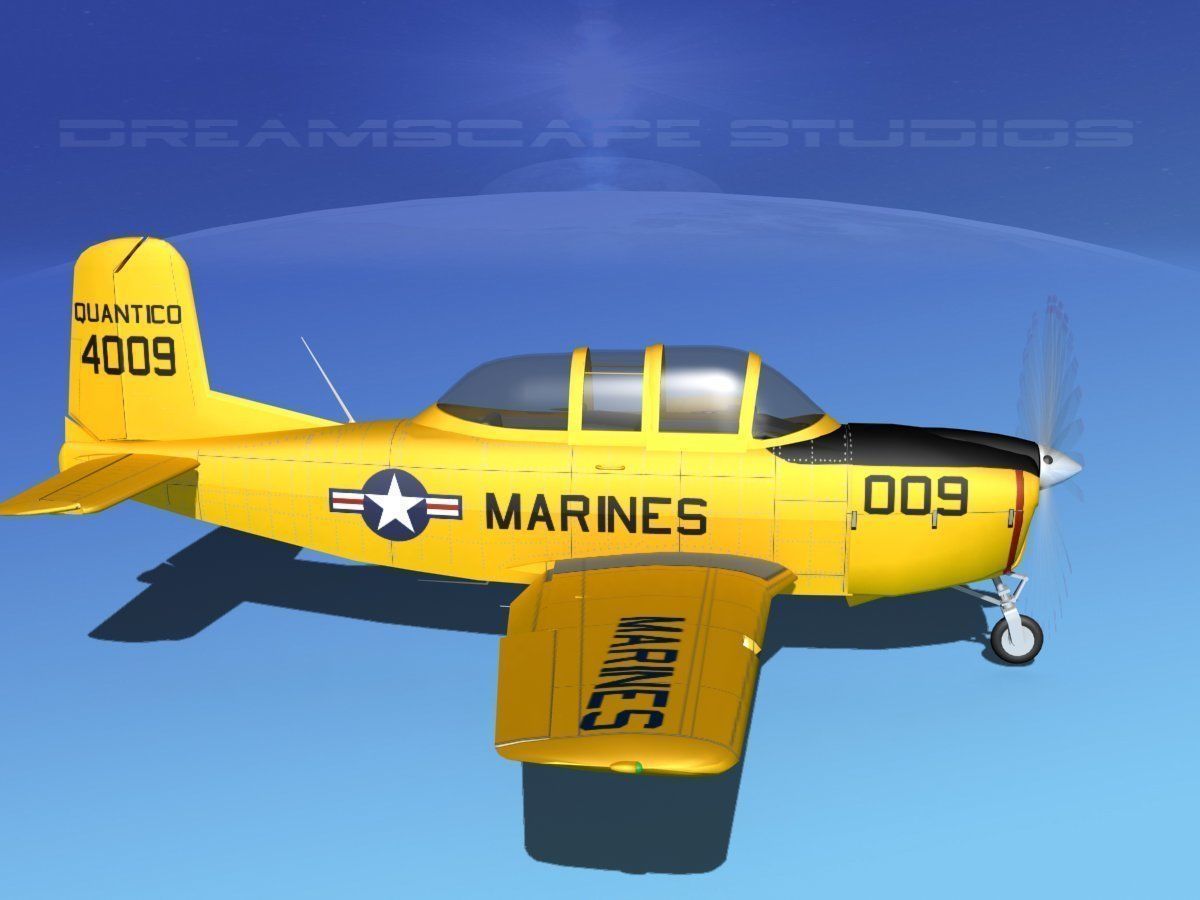 Beechcraft T-34 Mentor V19 USMC 3D model_4