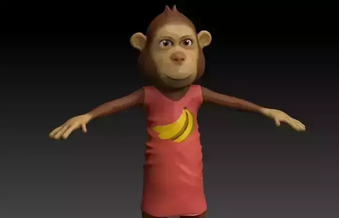 Monkey mom Low-poly 3D model