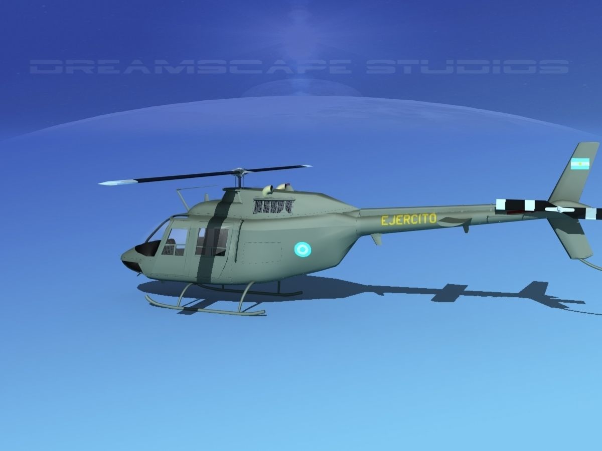 Bell OH-58B Argentina Army 3D model_7
