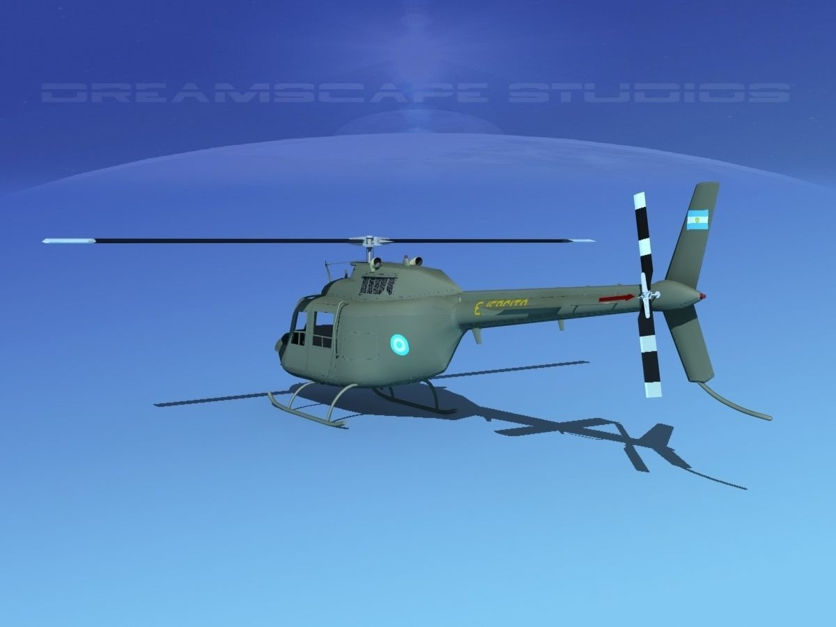Bell OH-58B Argentina Army 3D model_6