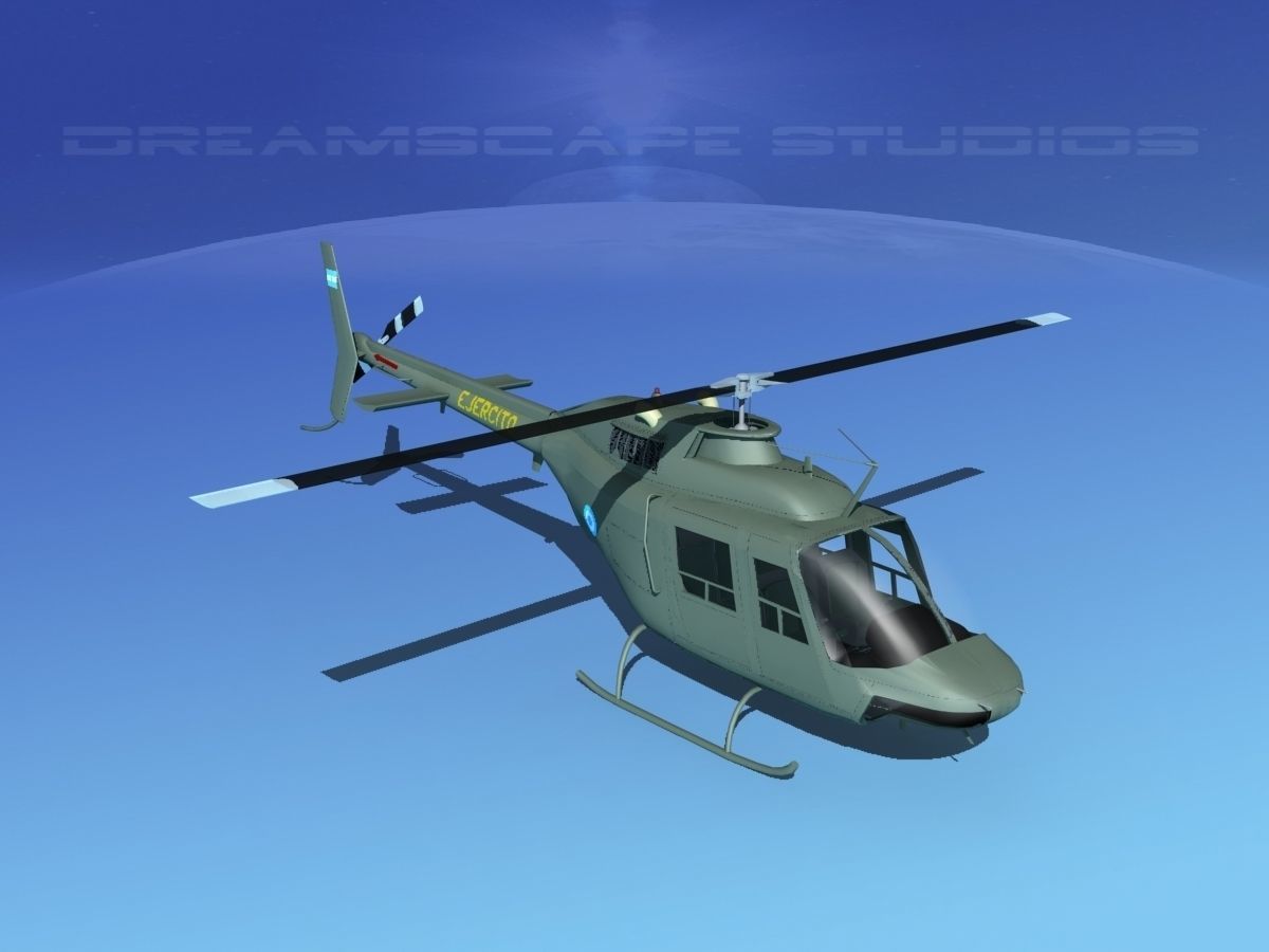 Bell OH-58B Argentina Army 3D model_11