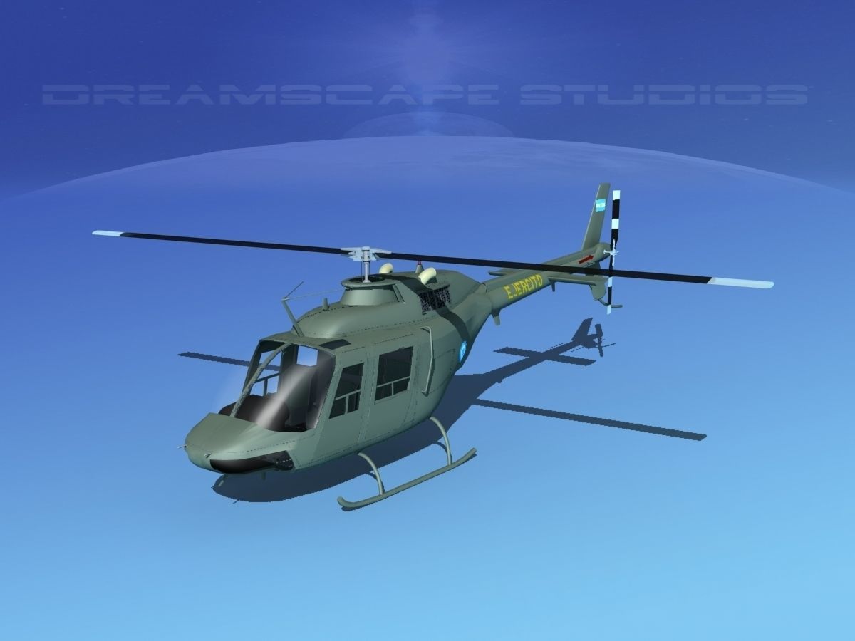 Bell OH-58B Argentina Army 3D model_9