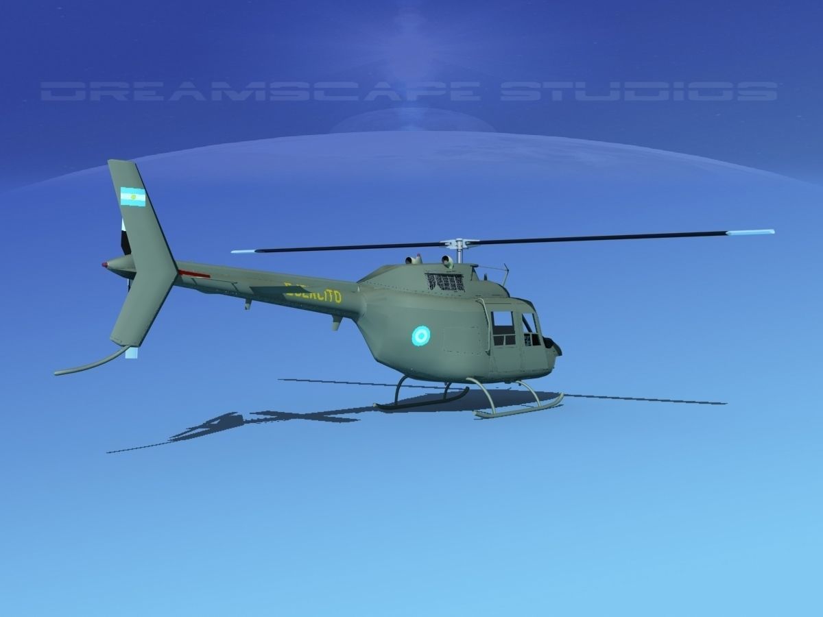 Bell OH-58B Argentina Army 3D model_4