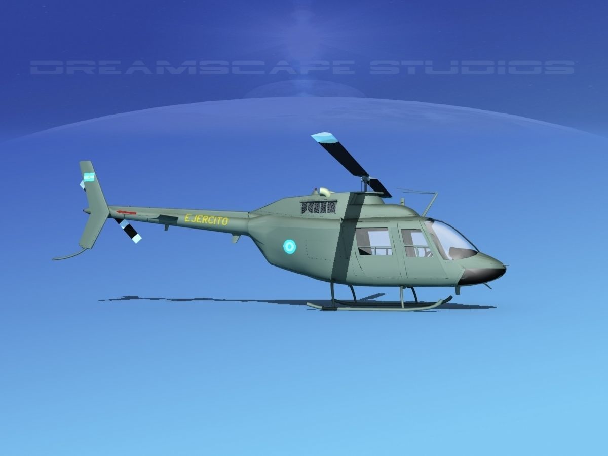 Bell OH-58B Argentina Army 3D model_2