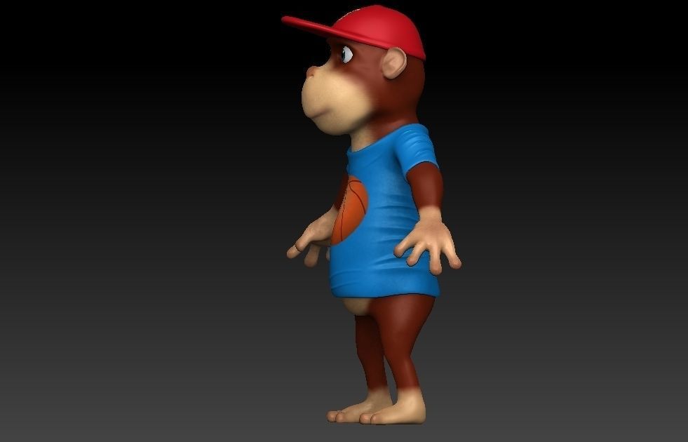 Monkey junior Low-poly 3D model_1