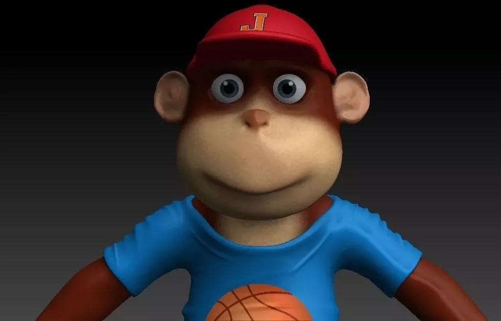 Monkey junior Low-poly 3D model_0