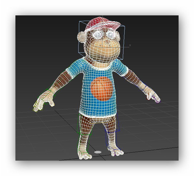 Monkey junior Low-poly 3D model_5
