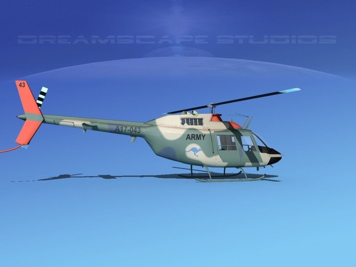 Bell OH-58B Australian Army 3 3D model_2