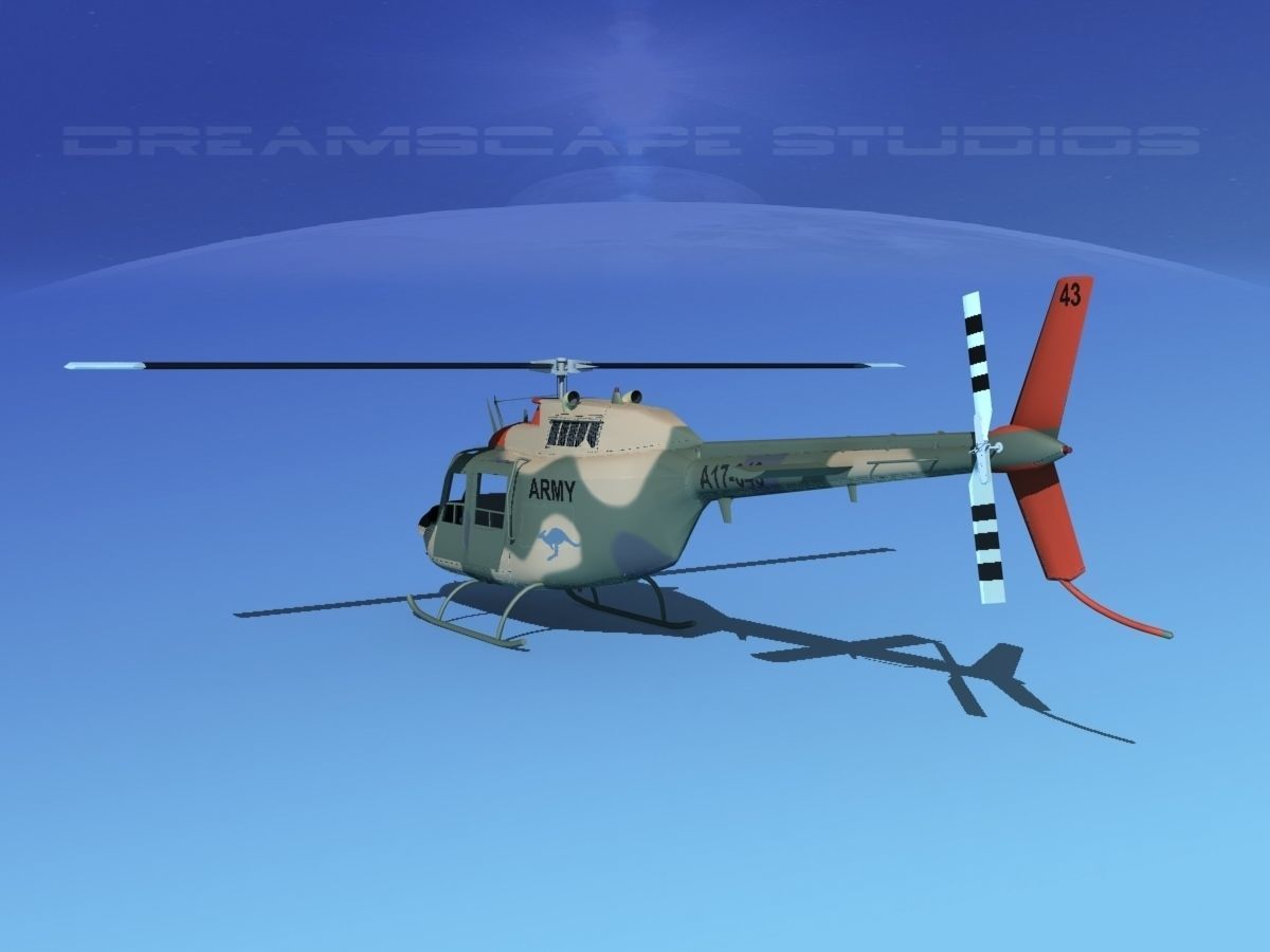 Bell OH-58B Australian Army 3 3D model_5