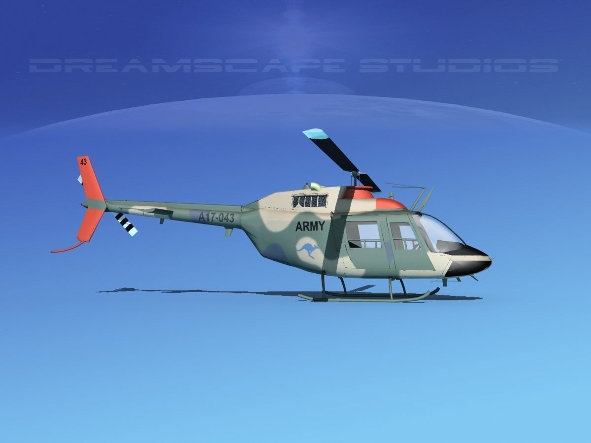 Bell OH-58B Australian Army 3 3D model_1
