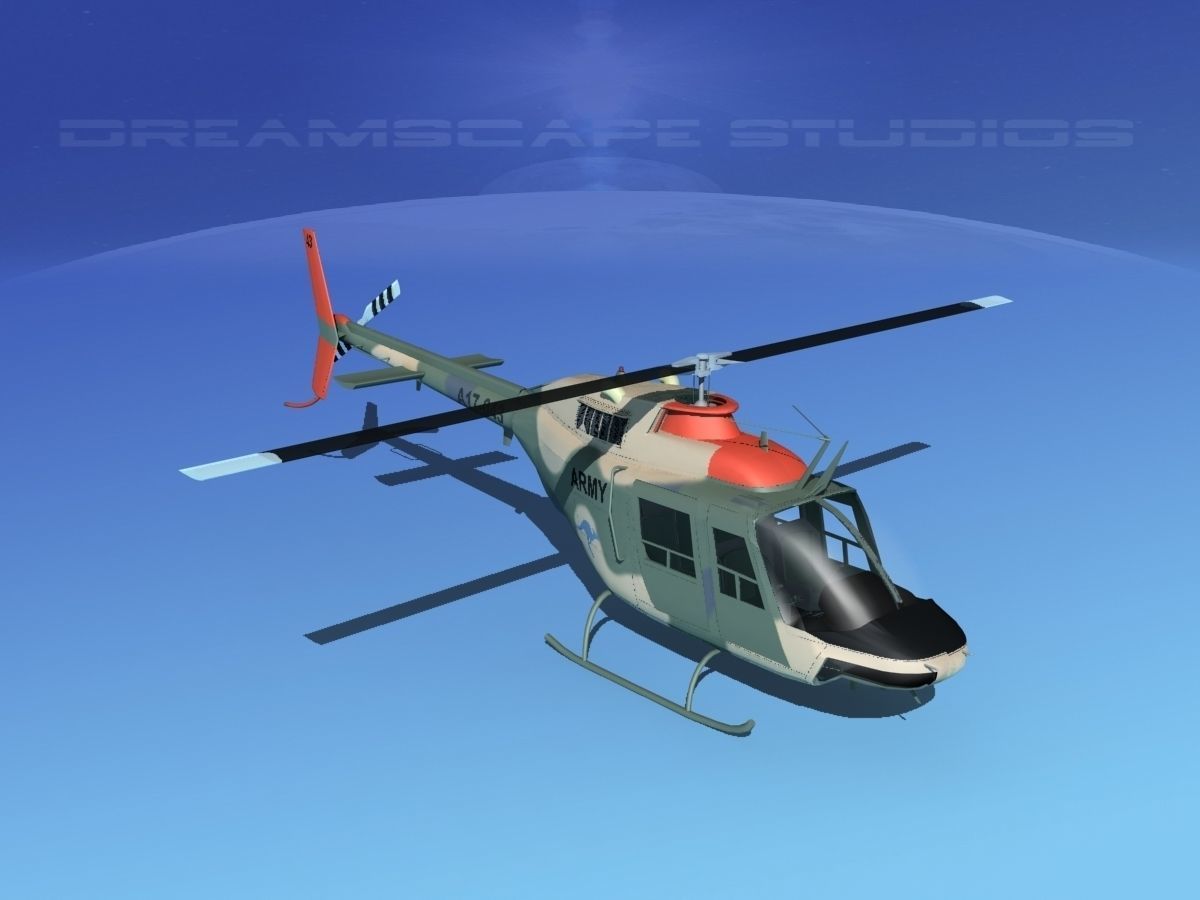 Bell OH-58B Australian Army 3 3D model_10