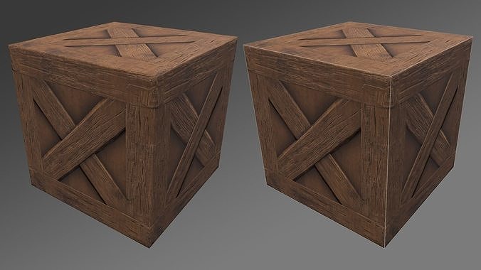 Wood Box Free low-poly 3D model