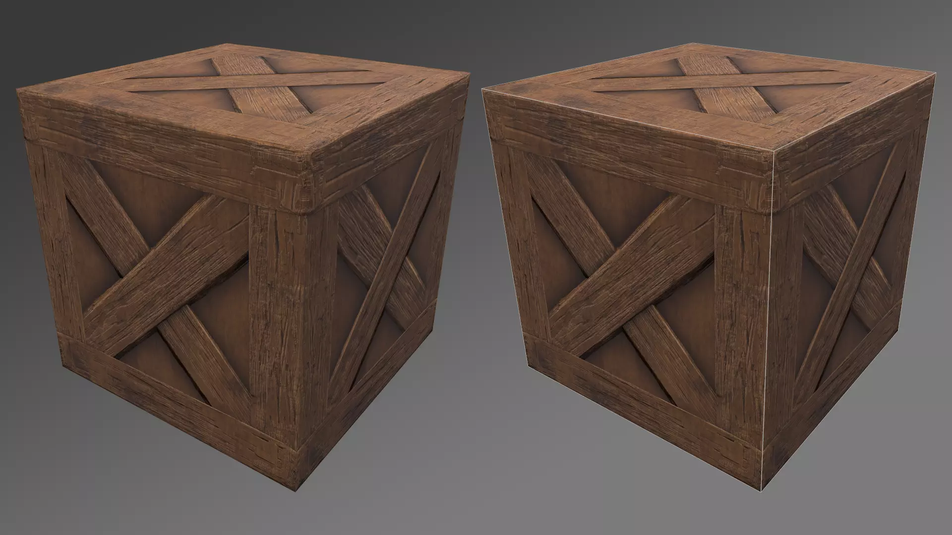 Wood Box Free low-poly 3D model