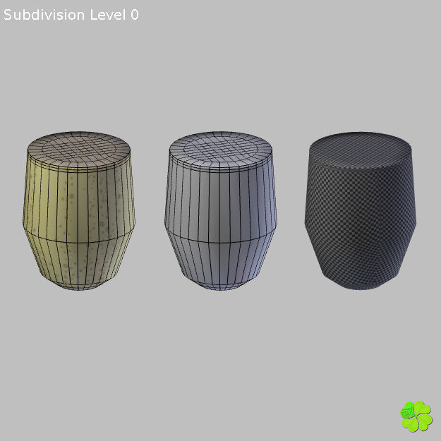 Glass of champagne low poly Low-poly 3D model_20