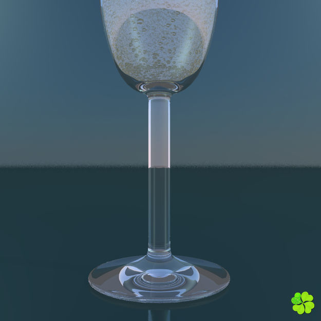 Glass of champagne low poly Low-poly 3D model_5