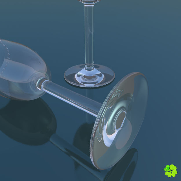 Glass of champagne low poly Low-poly 3D model_4