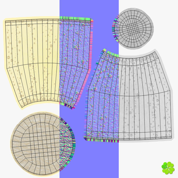 Glass of champagne low poly Low-poly 3D model_27