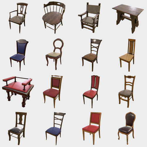 Chair Collection - Chairs Pack Low-poly 3D model