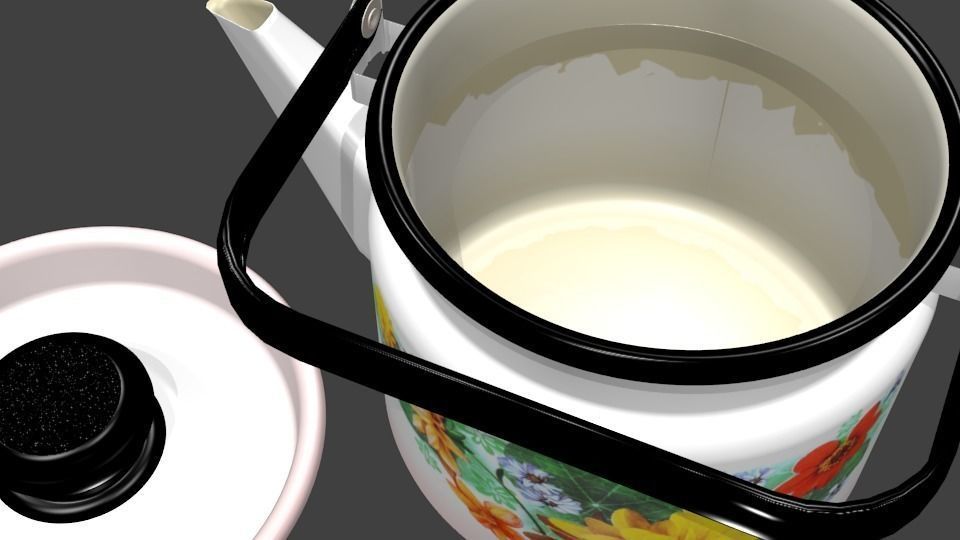 Enameled teapot Free 3D model_1