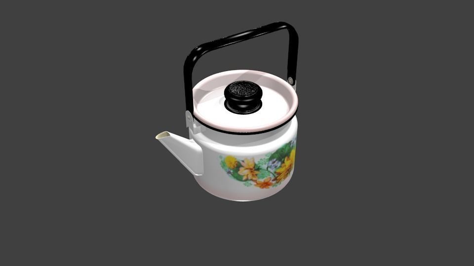 Enameled teapot Free 3D model_0