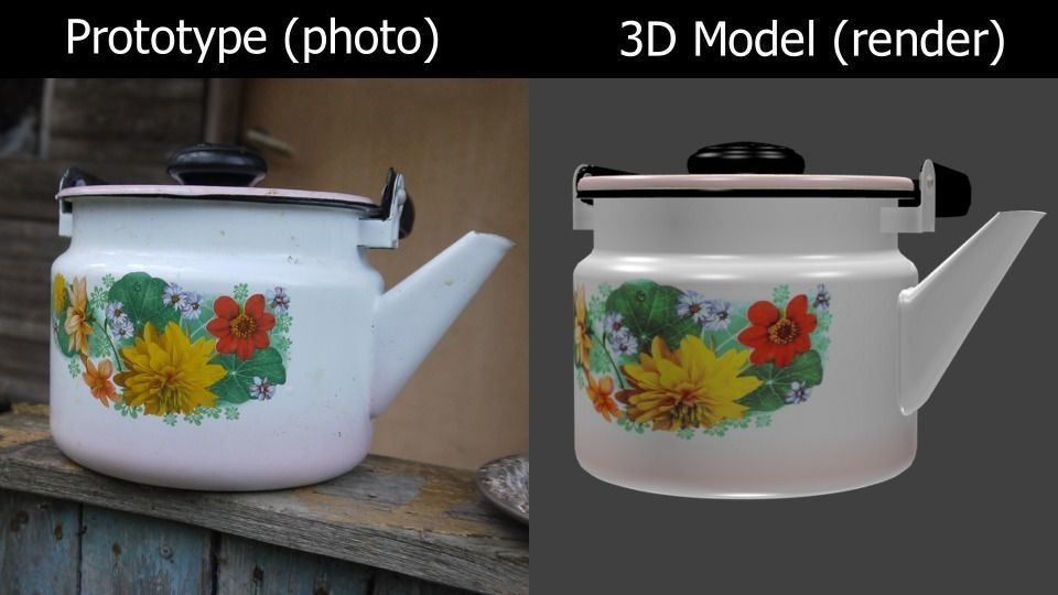 Enameled teapot Free 3D model_2