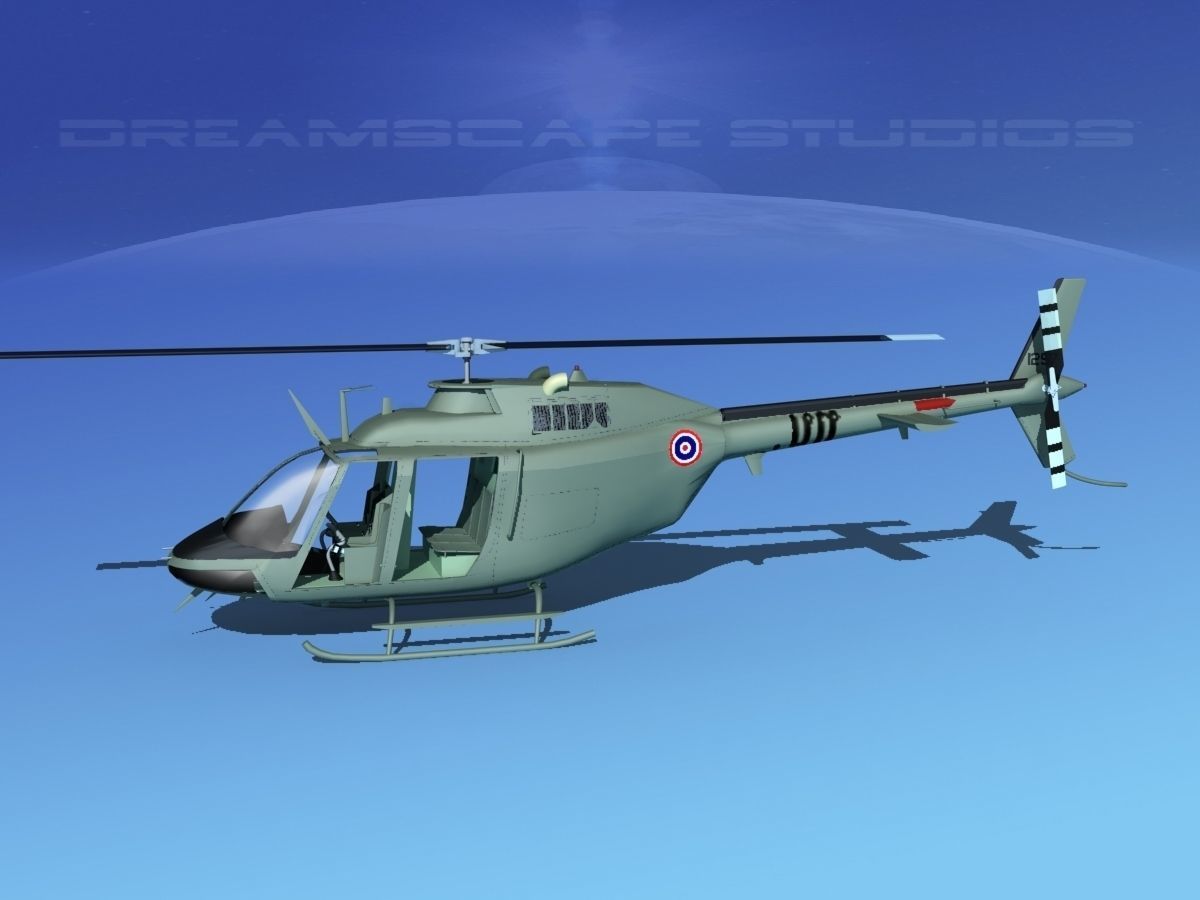 Bell OH-58B Royal Thai Army 3D model_7