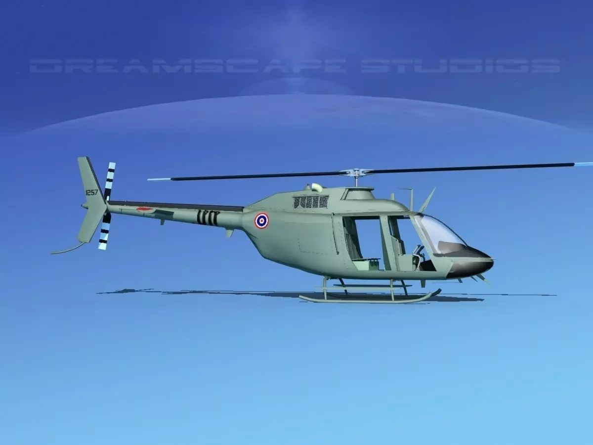 Bell OH-58B Royal Thai Army 3D model_0