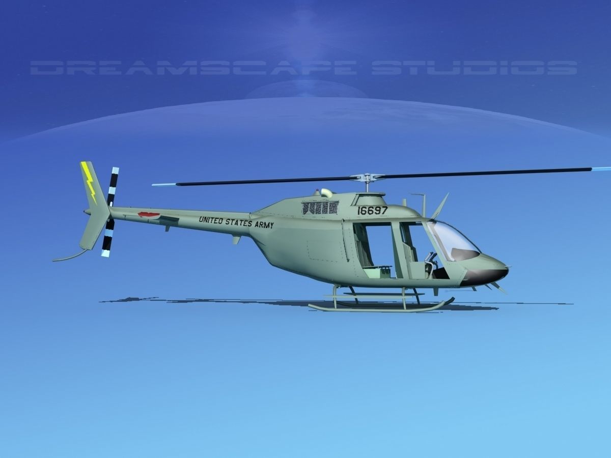 Bell OH-58B US Army 1 3D model_1