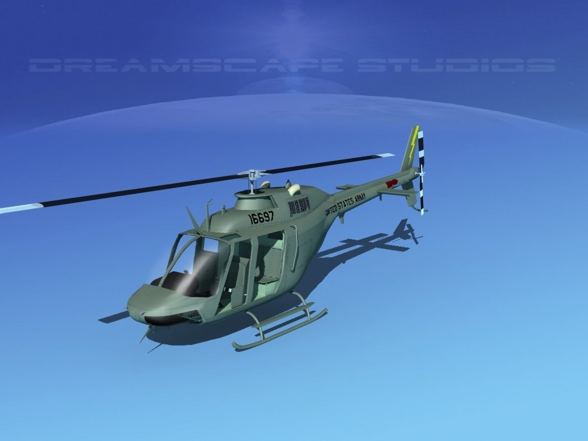Bell OH-58B US Army 1 3D model_8