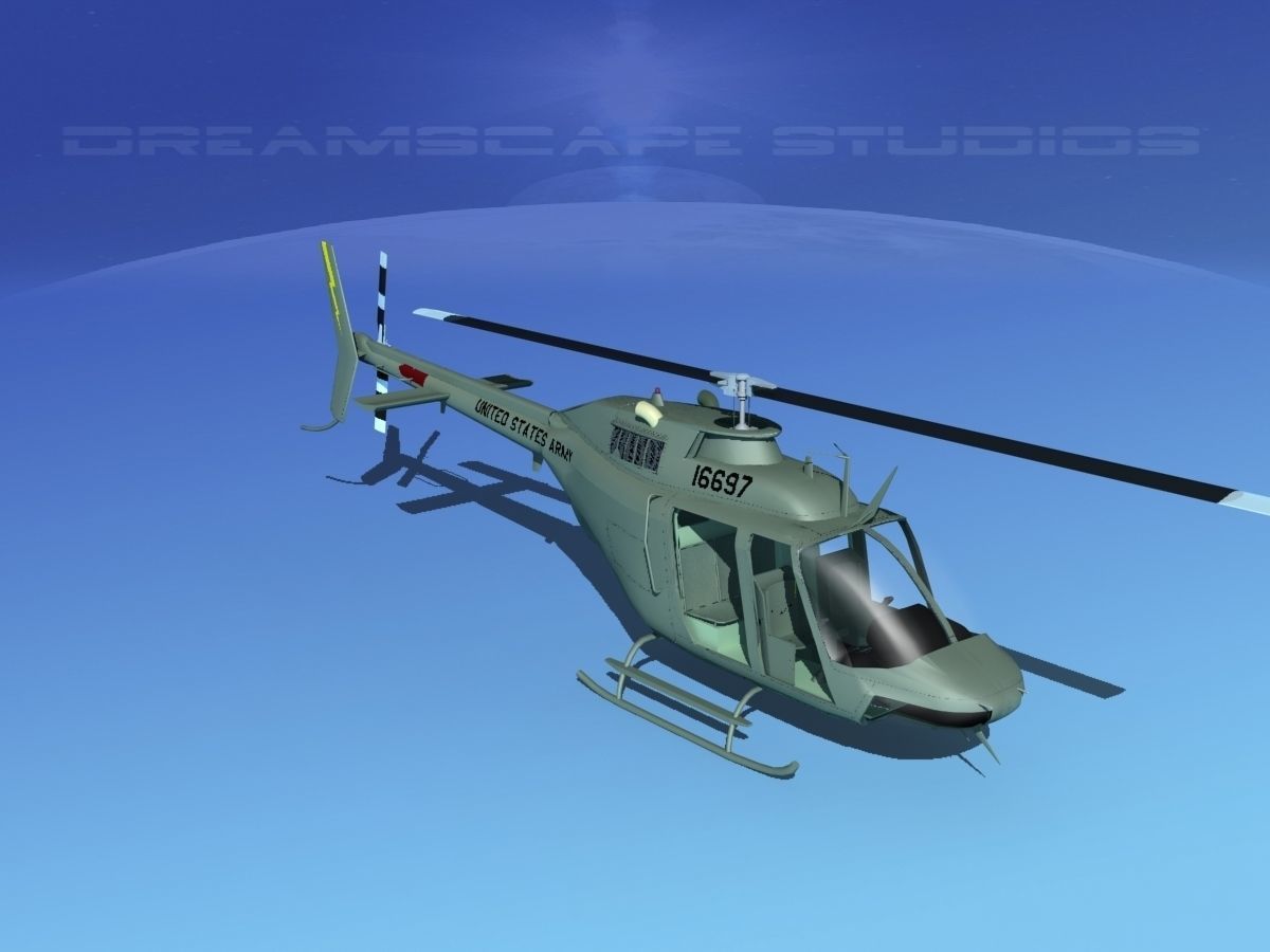 Bell OH-58B US Army 1 3D model_9