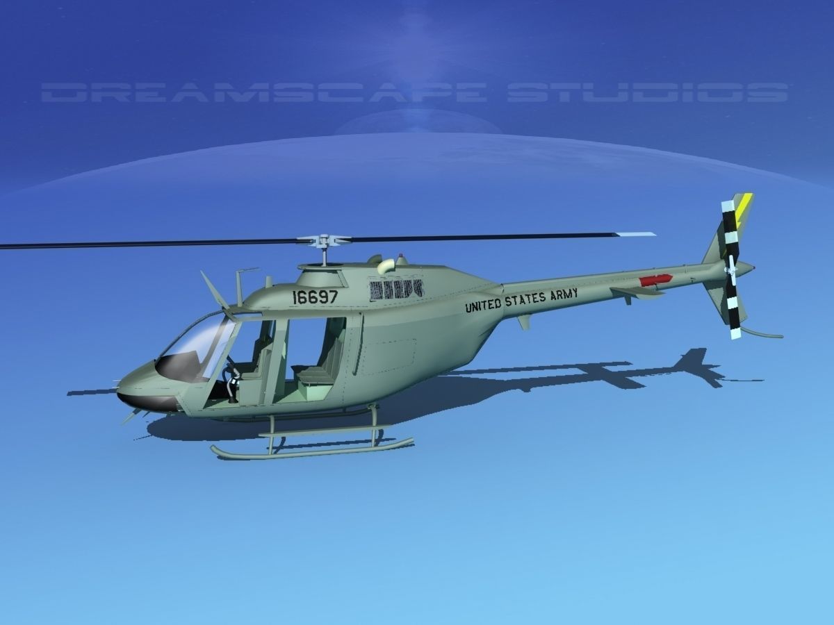 Bell OH-58B US Army 1 3D model_7