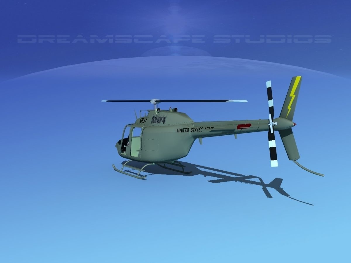 Bell OH-58B US Army 1 3D model_5