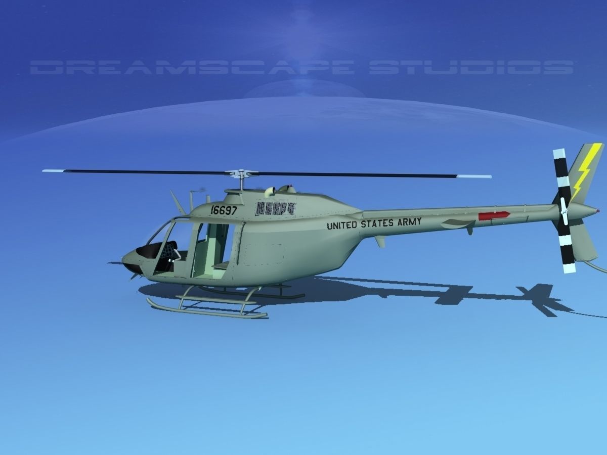 Bell OH-58B US Army 1 3D model_6