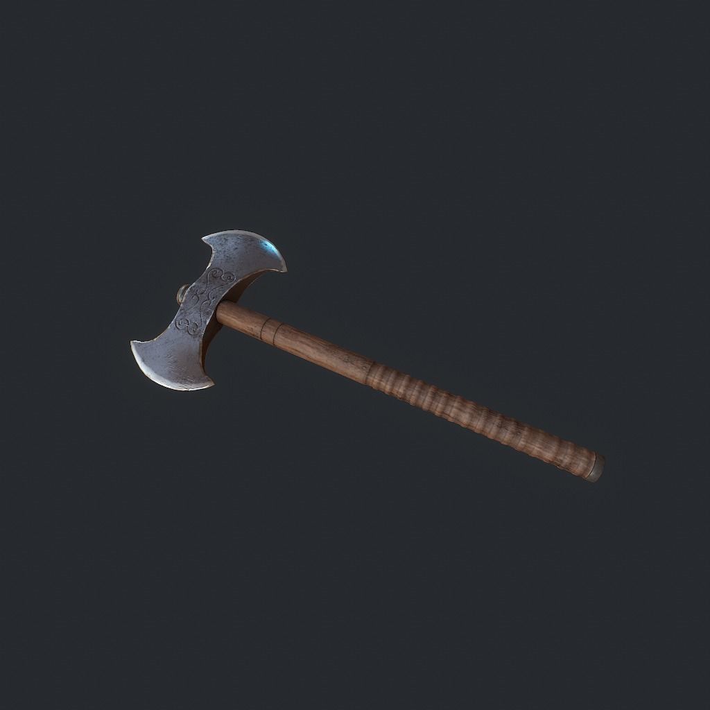 Double Axe V1 pbr Low-poly 3D model