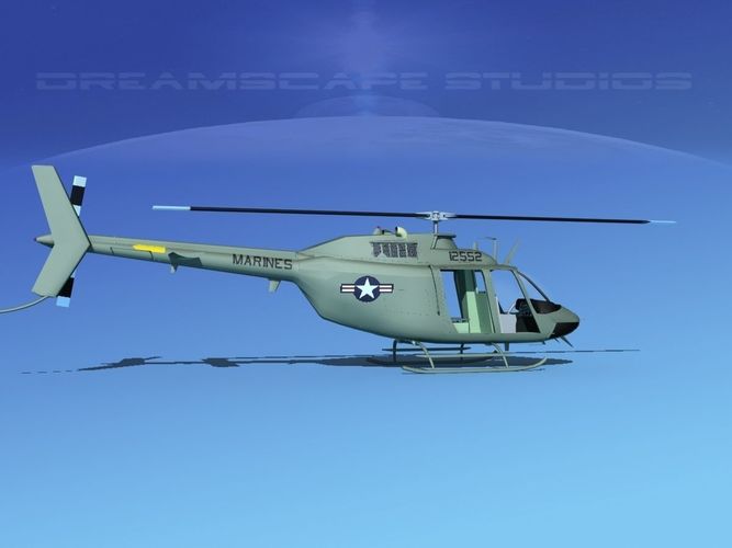 Bell OH-58B US Marines 3D model