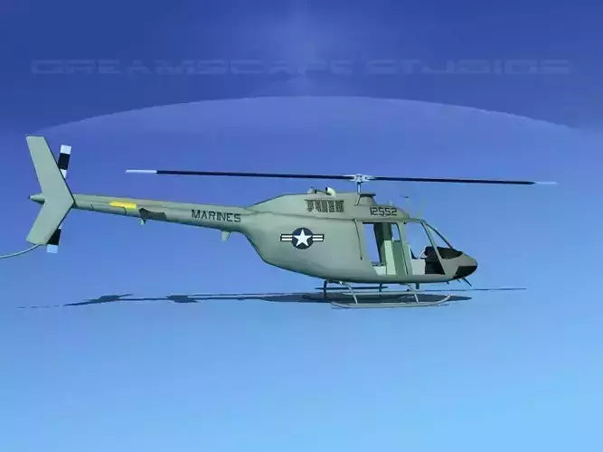 Bell OH-58B US Marines 3D model