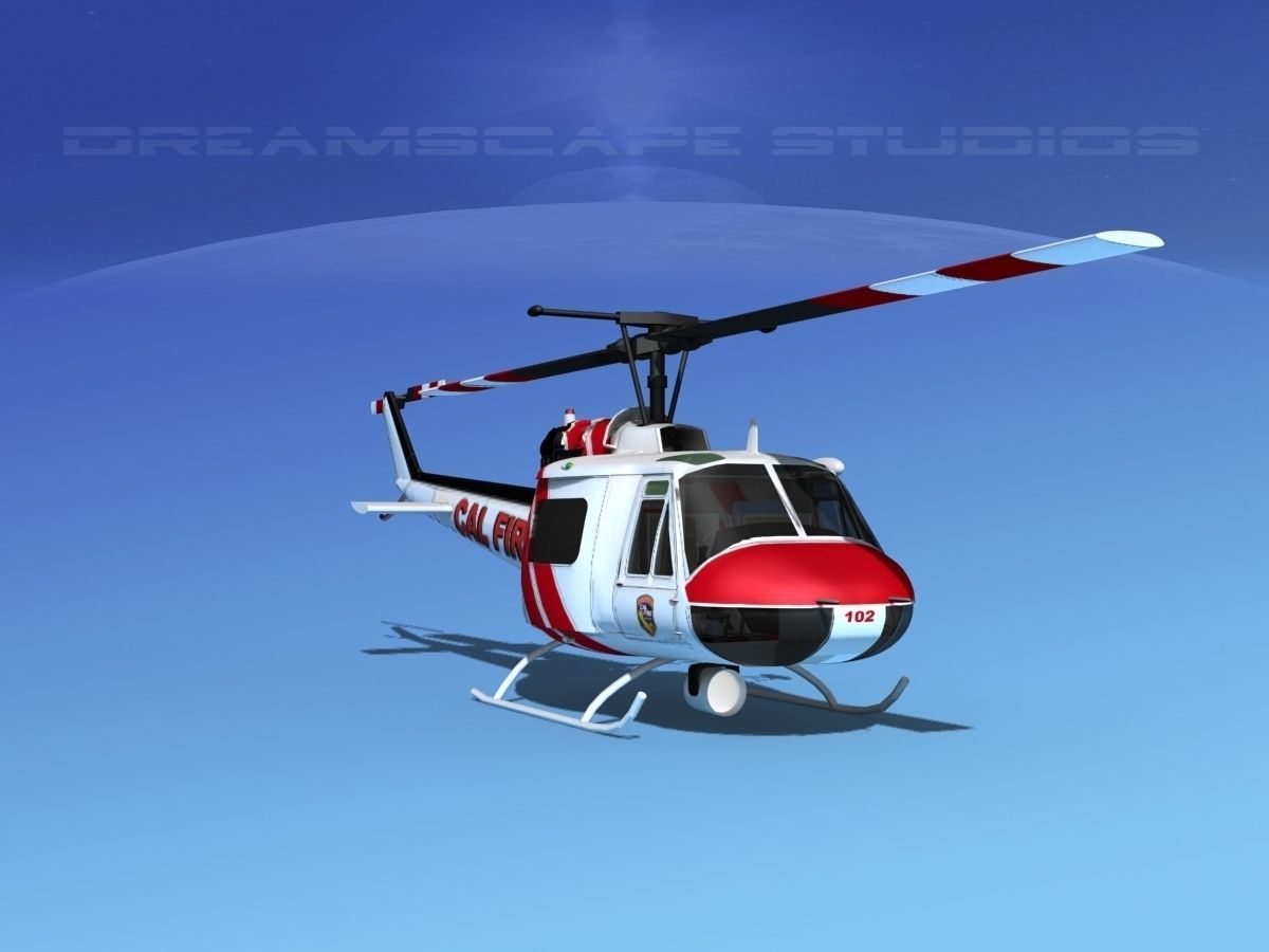Bell 205 CALFire 3D model_2