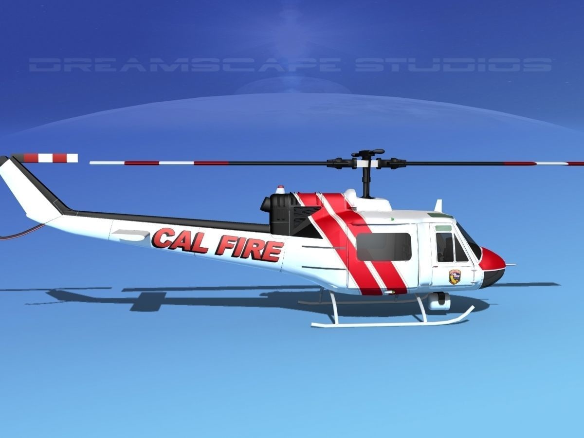Bell 205 CALFire 3D model_7