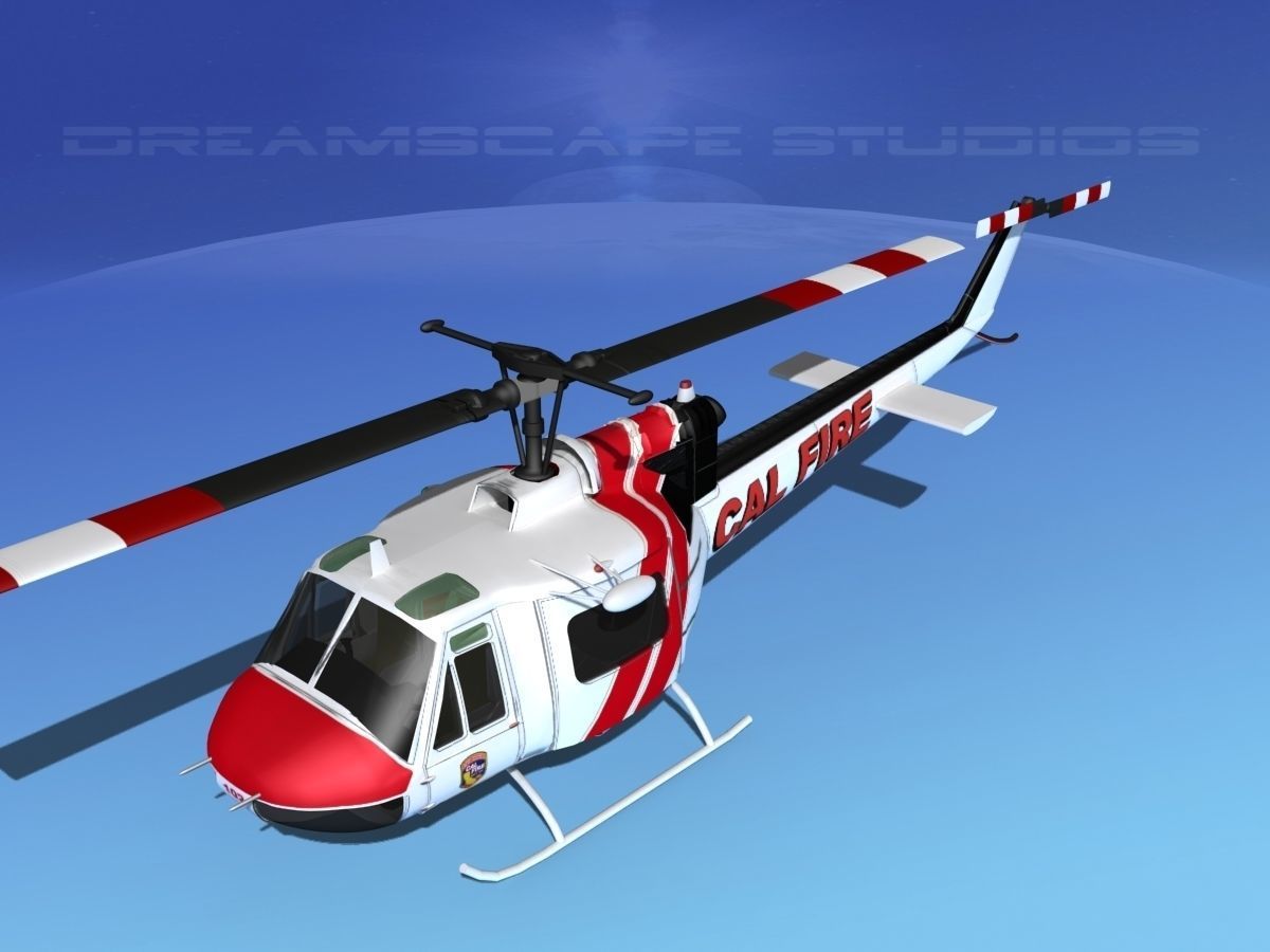 Bell 205 CALFire 3D model_13