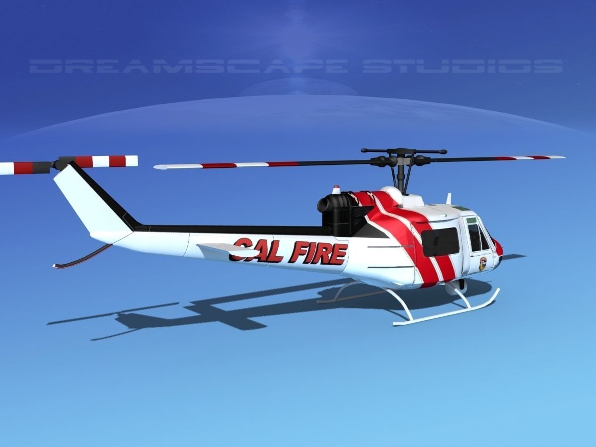 Bell 205 CALFire 3D model_8