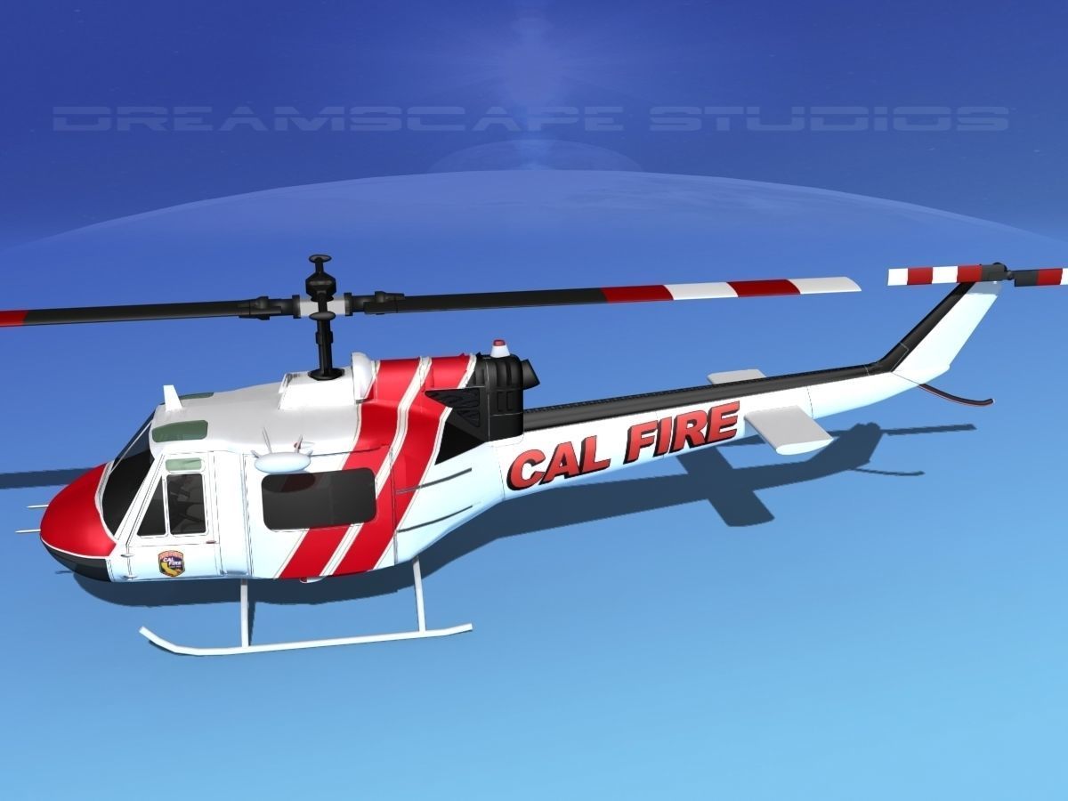 Bell 205 CALFire 3D model_12