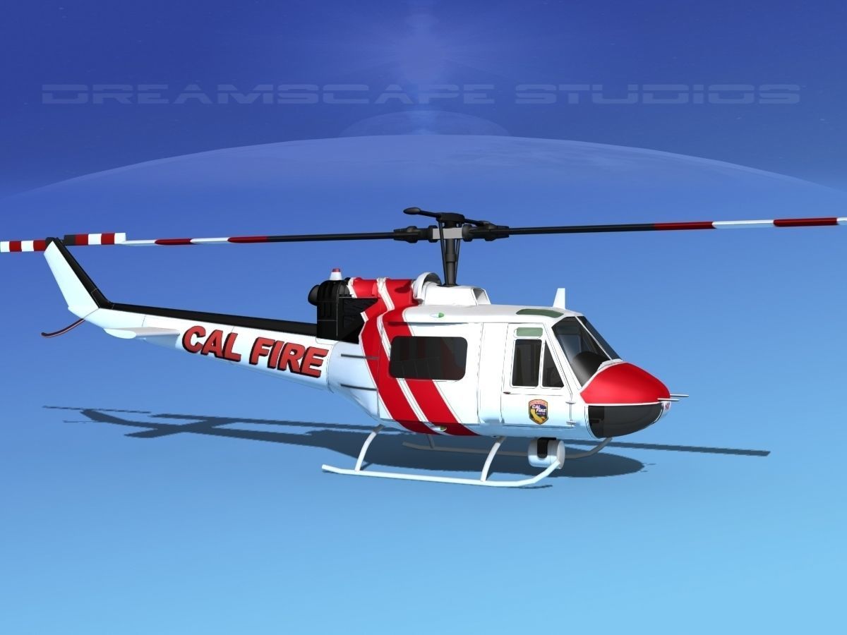 Bell 205 CALFire 3D model_6