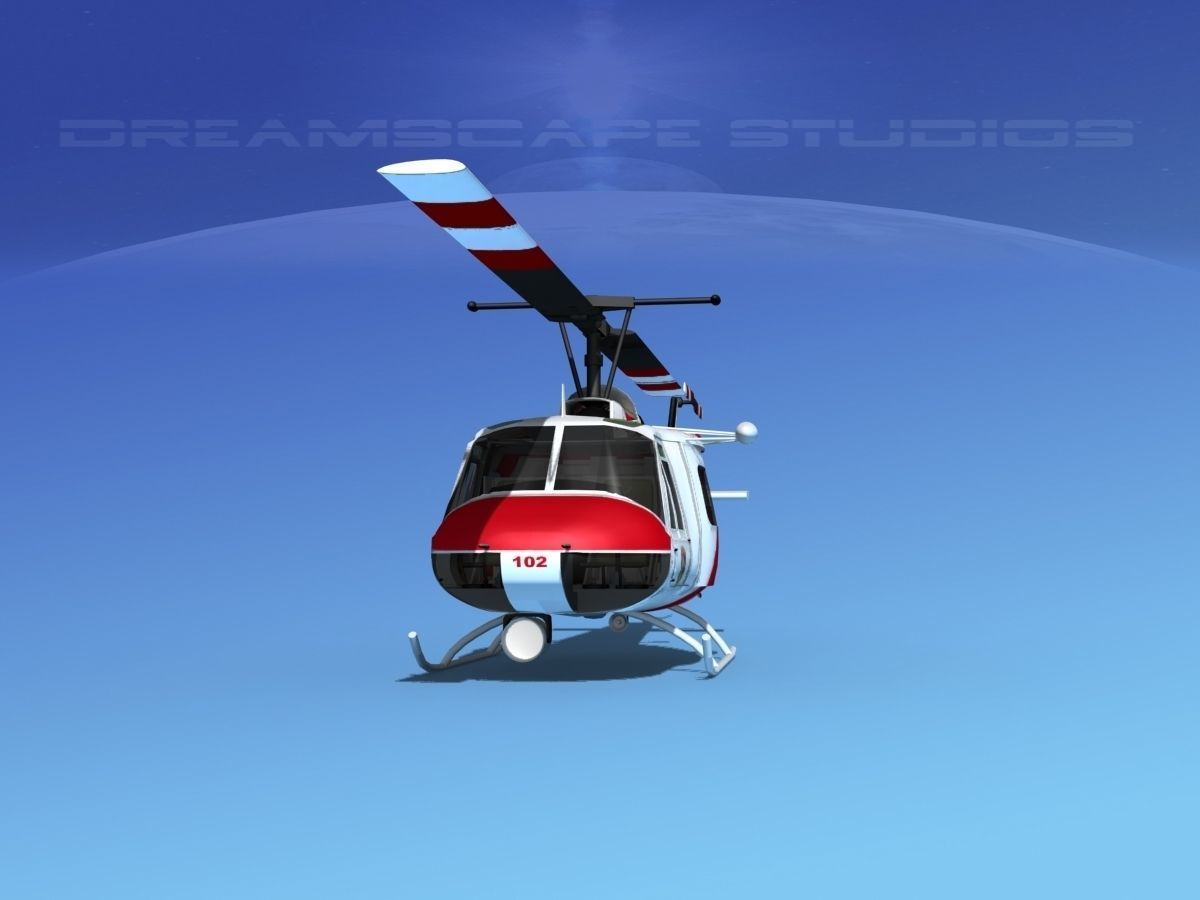 Bell 205 CALFire 3D model_1