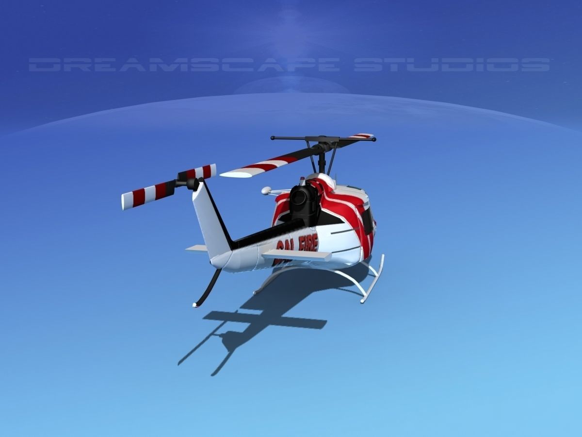 Bell 205 CALFire 3D model_9