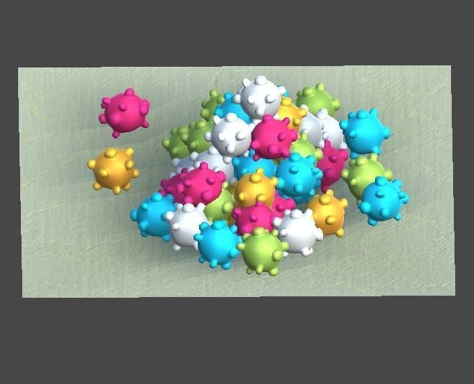 Japanese candy konpeitou1 Low-poly 3D model_2